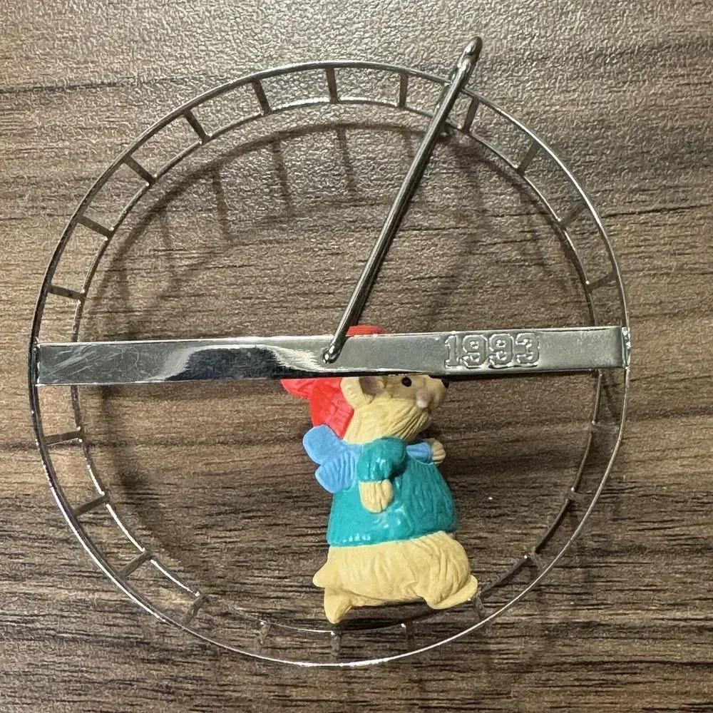 Hallmark Keepsake Ornament Big Roller Wheel Spins Series Hamster Wheel‎ 1993